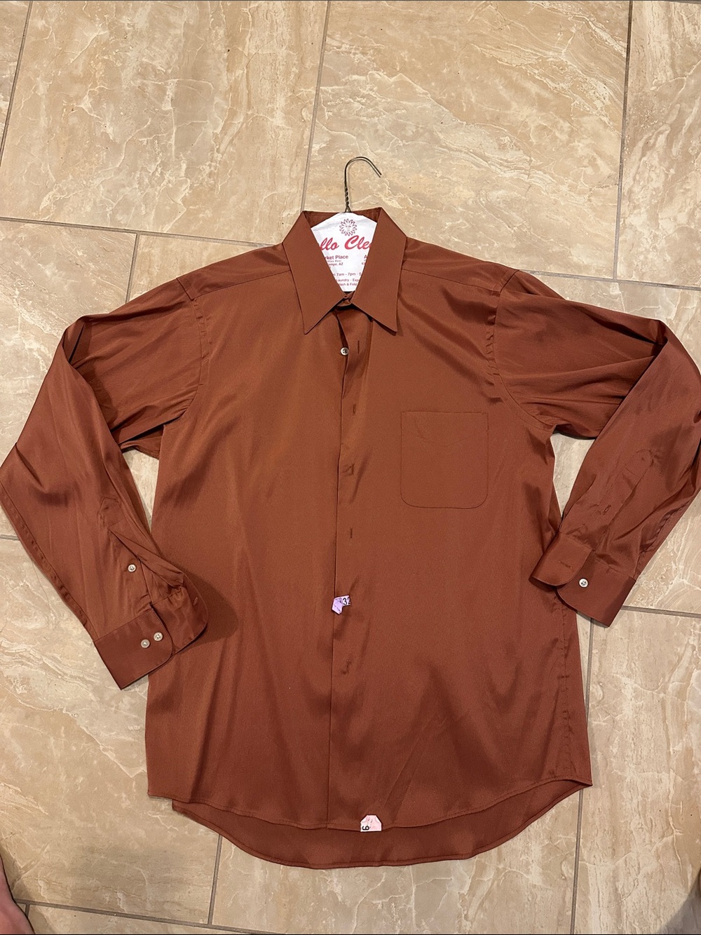 Geoffrey Beene Men's Rust Brown Dress Shirt
